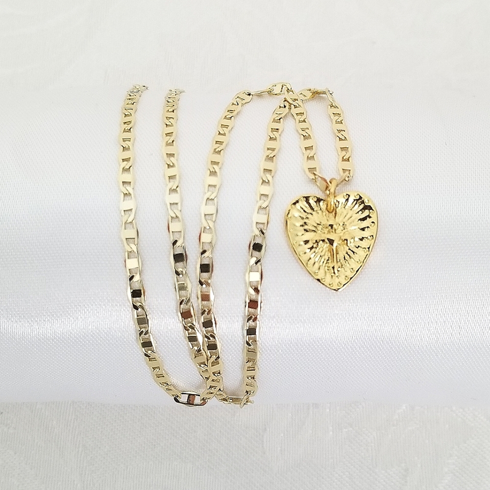 Heart Choker/Necklace. 14K Gold Plated. New